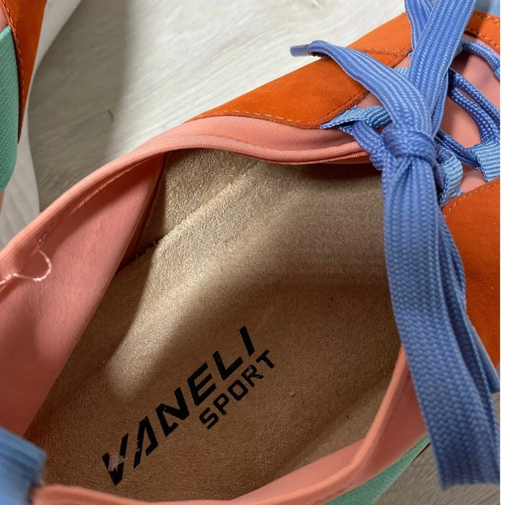 Vaneli Sport Womens Color Block Shikira Sneakers Orange Blue Peach 9N Athleisure